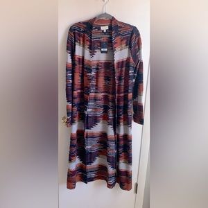 Lucky Brand Aztec open, long cardigan. NWT